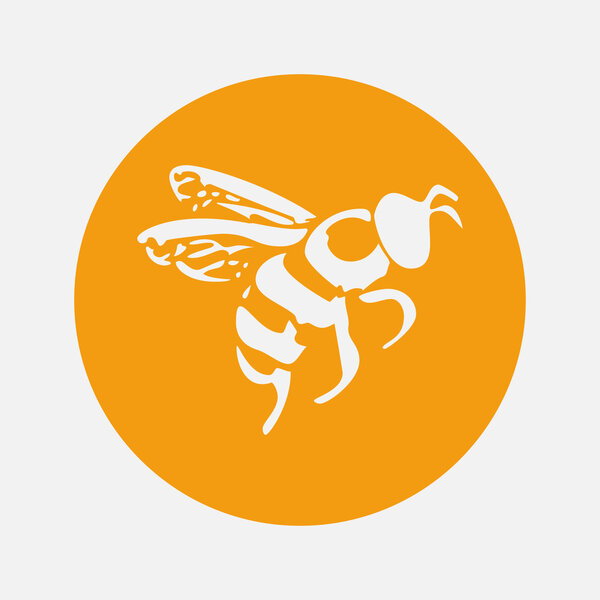 Honey bee icon. Vector illustration.