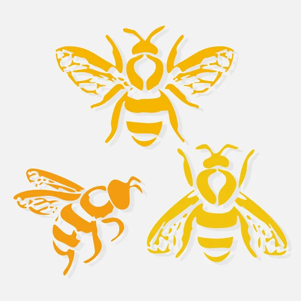 Honigbienen-Symbol. Vektorillustration. — Stockvektor