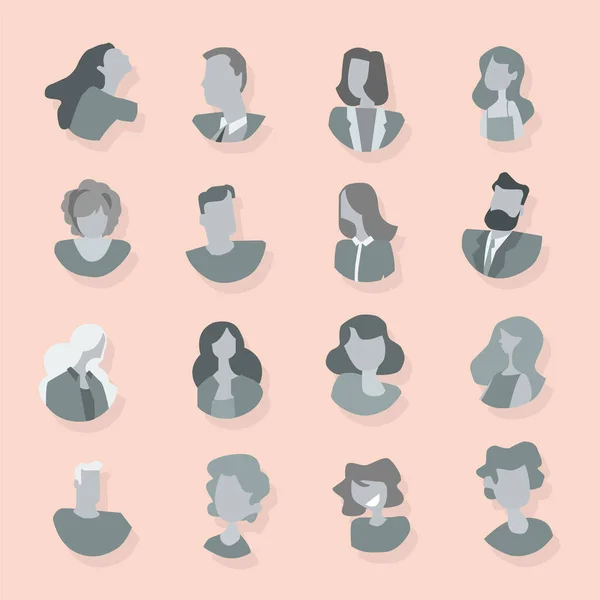 Coleção Ícones Personagens Estilo Design Plano Ilustração Vetorial Pode Ser —  Vetores de Stock