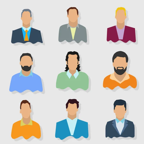 Vector Illustration People Business Men Business Women Avatar Icons Flat — Stock Vector