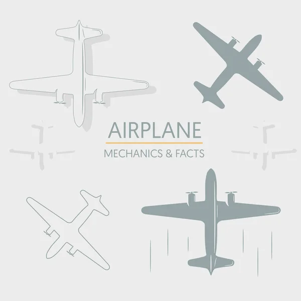 Aviones Antiguos Logotipos Aviones Aviones Logo Aviación Viajes Avión Ilustración — Vector de stock