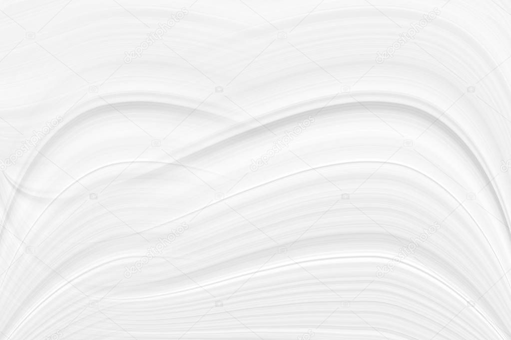 White 3 d background with wave illustration, beautiful bending pattern for web screensaver. Light gray texture with smooth lines for a wedding card.