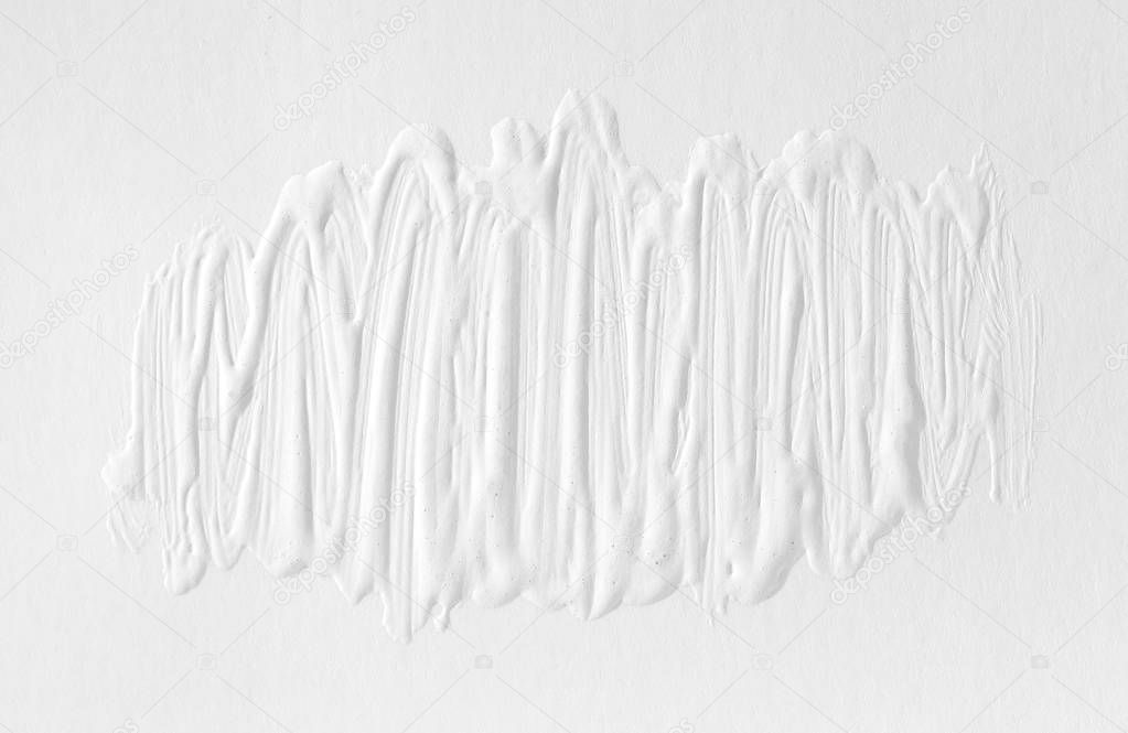 3 d texture of white paint with handmade brush strokes, decor elements for modern design. Abstract background for screensaver template and wedding card in gray gradient.