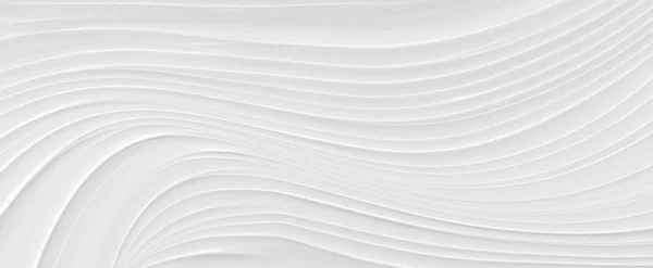 Beyaz 3 boyutlu arka plan, dalga çizimi, ağ koruyucusu için güzel bükme deseni. Bir düğün kartı için düz çizgileri olan açık gri bir doku..