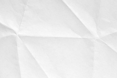 Beyaz buruşmuş kağıt arka plan, web tasarım ekran koruyucuları için eski bir doku. Çeşitli amaçlar için şablon veya ambalaj oluşturma.