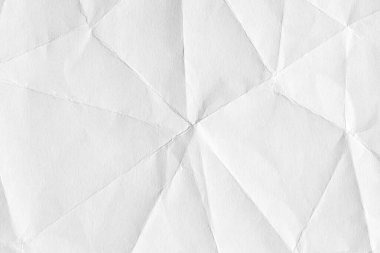 Beyaz buruşmuş kağıt arka plan, web tasarım ekran koruyucuları için eski bir doku. Çeşitli amaçlar için şablon veya ambalaj oluşturma.
