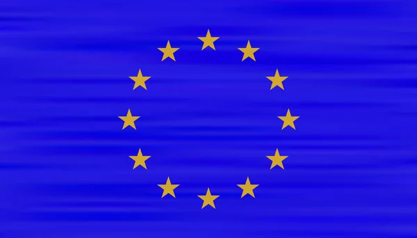 Waving flag of the European Union. Realistic vector Illustration. — Stock Vector