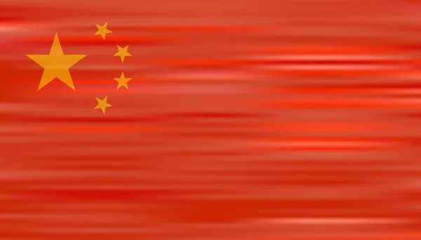 Bandeira da República Popular da China a soprar ao vento. Símbolo nacional chinês. Ilustração vetorial . — Vetor de Stock