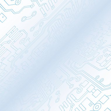 Bir devre kartı dokulu arka plan teknolojik. Merhaba tech illüstrasyon vektör. Perspektif Görünümü.