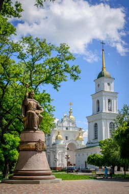 At Cathedral Square in Poltava is a monument to Hetman Ivan Maze clipart