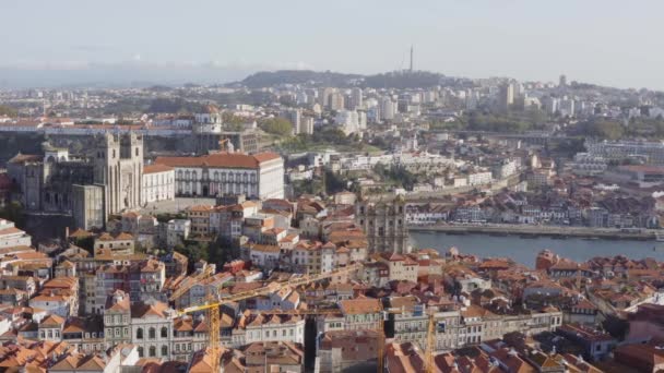 Panoramiczny widok na katedrę w Porto, Portugalia — Wideo stockowe