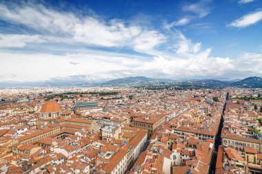 Güneşli görünümünden bakış açısı Campanilla, Toscana Eyaleti, İtalya, Floransa.