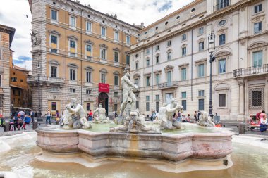 Fontana del Moro, Piazza Navona, Roma, Lazio bölgesi, İtalya.
