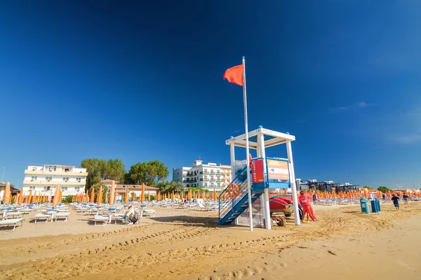 Lido beach kurtarma noktası yapmak Jesolo, Veneto bölgesinde, İtalya.