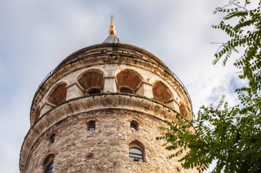 Gün batımı görünümü Galata Kulesi, Istanbul, Türkiye.