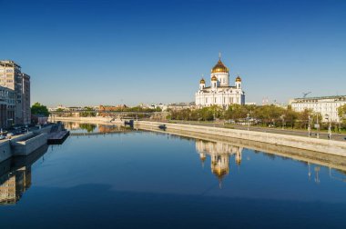 Sabah panoramik manzarasını Moskova Katedral Mesih'in Savior,