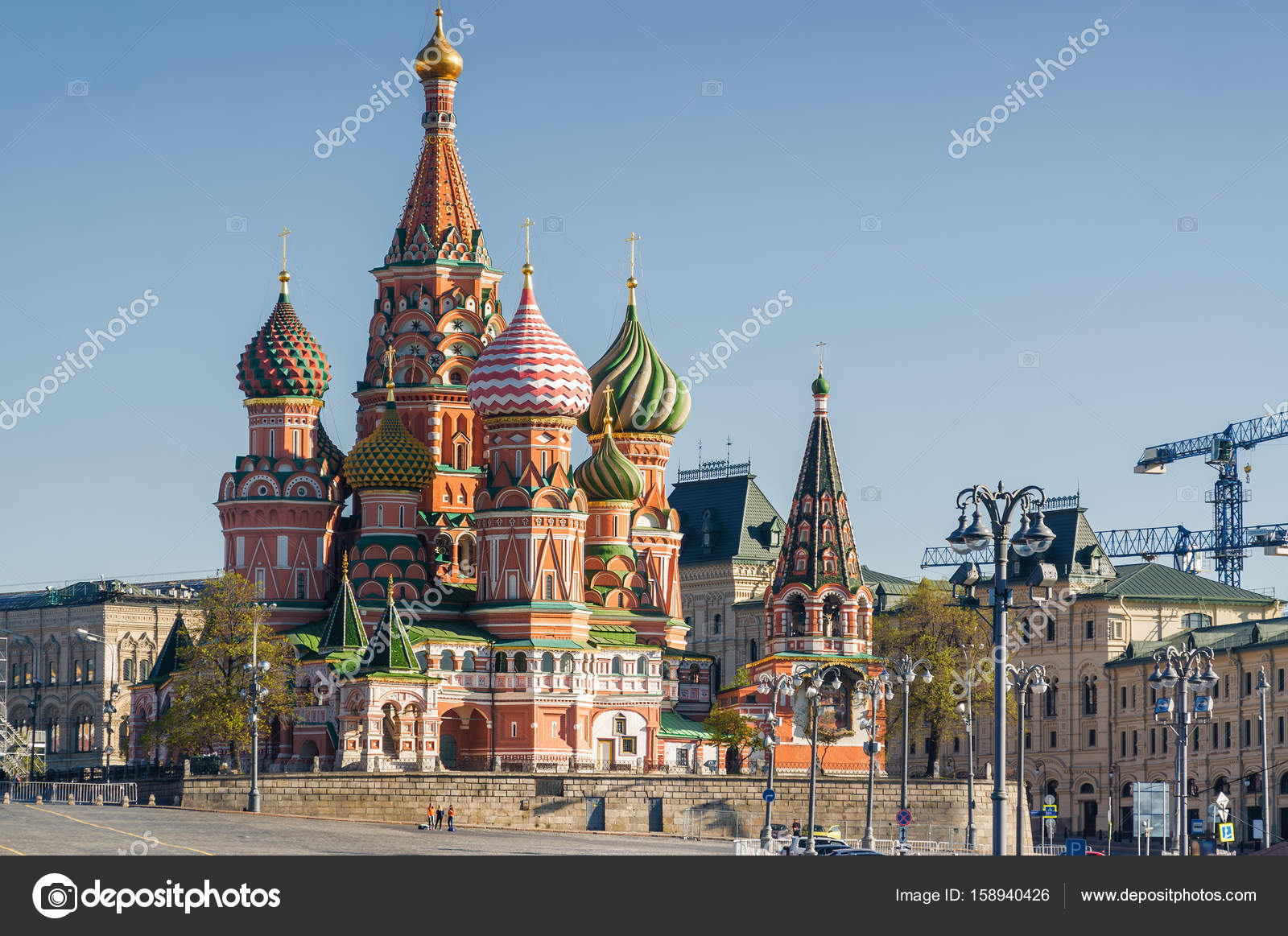 Blick auf den Kreml, den Roten Platz und die Basilius-Kathedrale