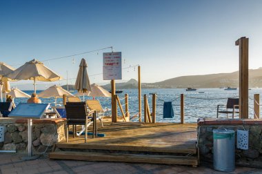 Sunset bay, Ortakent, Muğla ili, Türkiye'nin görünümünü.