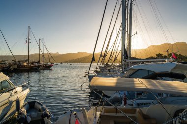 Sunset bay, Ortakent, Muğla ili, Türkiye'nin görünümünü.