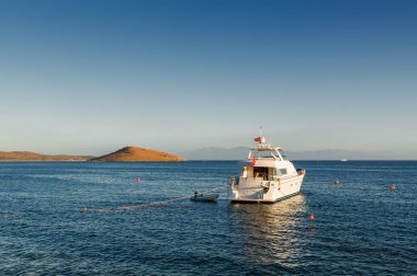 Sunset bay, Ortakent, Muğla ili, Türkiye'nin görünümünü.