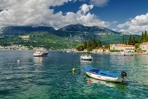 Sunny view of Kotor bay from Lustica peninsula, Montenegro. — Stock Photo, Image