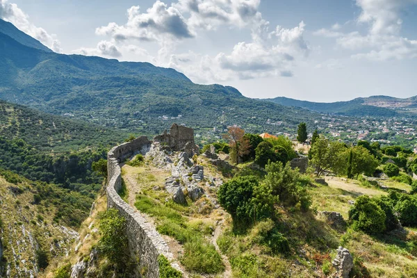 Vista Soleada Las Ruinas Ciudadela Stari Bar Cerca Ciudad Bar —  Fotos de Stock