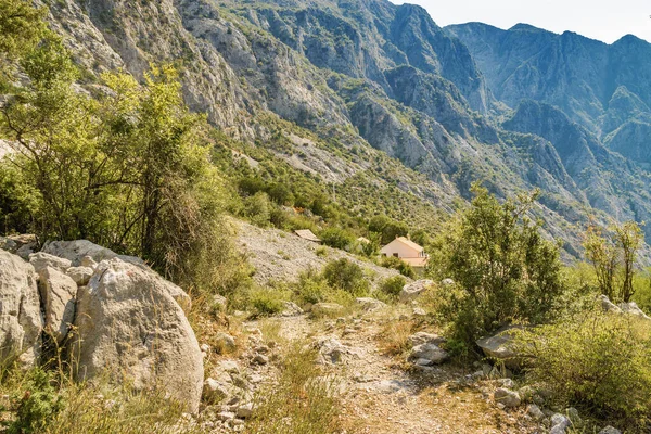 Ηλιόλουστη Θέα Στον Κόλπο Μπόκα Κότορ Κοντά Στο Ρισάν Μαυροβούνιο — Φωτογραφία Αρχείου