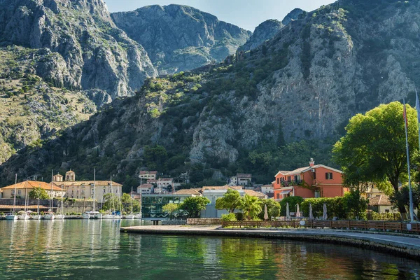 Vista Panorámica Mañana Soleada Bahía Kotor Cerca Del Casco Antiguo —  Fotos de Stock