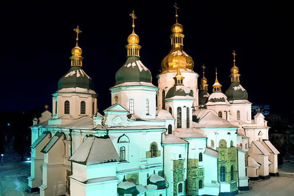 Catedrala Sfânta Sofia noaptea. Kiev. Ucraina — Fotografie, imagine de stoc