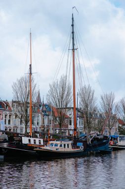 Cityscape şehir Leeuwarden, Hollanda, Avrupa'nın merkezi
