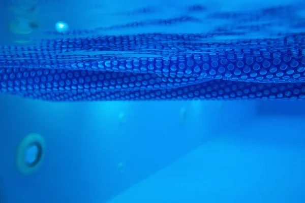 Texture Blue Solar Film Swimming Pool Underwater — Stock Photo, Image