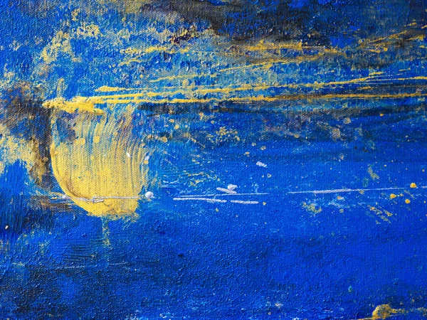 豪華な抽象画の背景ターコイズブルーとゴールド 抽象美術の背景 キャンバス上の油絵 多色の明るいテクスチャ 作品の断片 — ストック写真