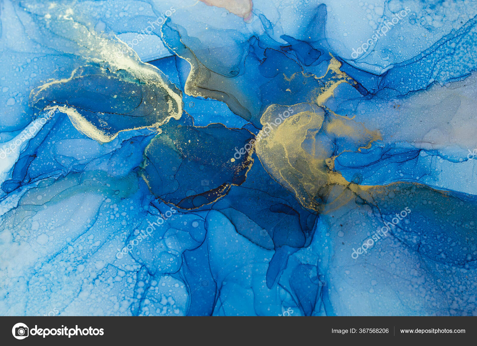 Blue And Gold Abstract Background