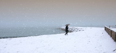 Cecina Marina, Livorno, Toskana - kar yağışı