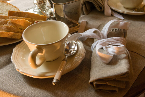 Morning breakfast in a farmhouse in Tuscany