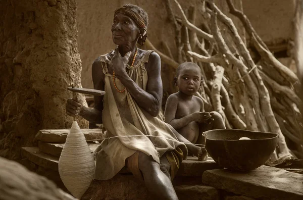 Dogon village, dogon land, tireli, mali, afrika — Stockfoto