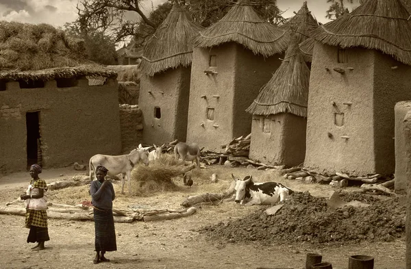 Мали, Африка - деревня Догон и типичные глиняные здания — стоковое фото
