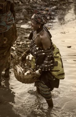 Mopti, Mali, Afrika - Ba birleştiği şehrin bağlantı noktası