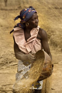 Mali, Batı Afrika - Dogon köy çamur evler, Peul ve Fulani p