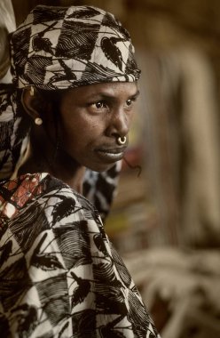 Mali, Batı Afrika - Dogon köy çamur evler, Peul ve Fulani p