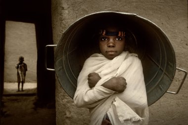 Mali, Batı Afrika - Dogon köy çamur evler, Peul ve Fulani p