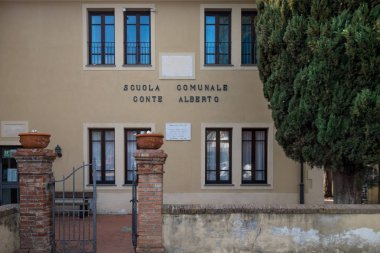 Bolgheri, Leghorn, Tuscany - The municipal school, Italy clipart