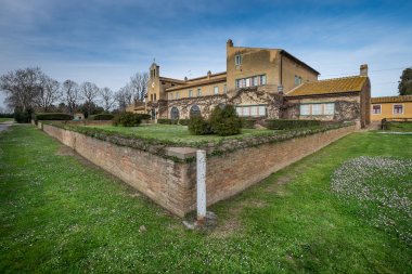 Bolgheri, Livorno - San Guido, Toskana, İtalya'nın görünümü 