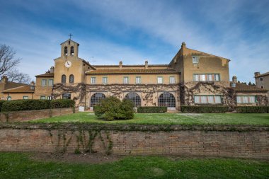 Bolgheri, Livorno - San Guido, Toskana, İtalya'nın görünümü 