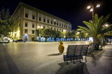 Sciacca, İtalya - 18 Ekim 2009: Angelo Scandaliato Meydanı Sciacca otelleri