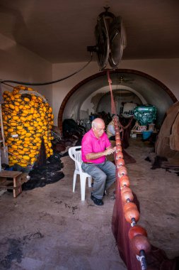 Sciacca, İtalya - 18 Ekim 2009: Balıkçı Sciacca, İtalya