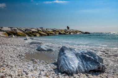 Marina Di Pisa, İtalya - Avril 24, 2017: Görünüm deniz ve 