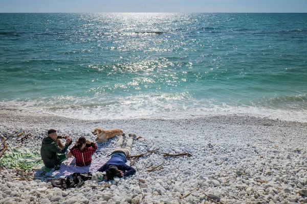 Марина ді Піза, Італія - Авріл 24, 2017: Вид на море і на — стокове фото