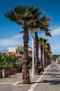 Marina di Cecina, İtalya - 07 Mayıs 2017: Largo Cairoli Meydanı ve