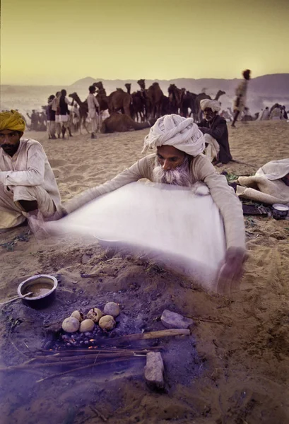 PUSHKAR, ÍNDIA - NOVEMBRO 17: Camelos na feira anual de gado — Fotografia de Stock